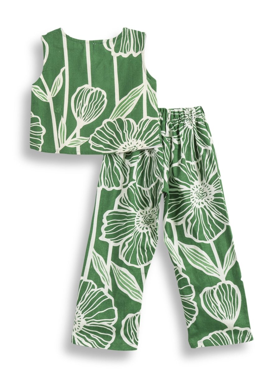 Green Garden Girls Woven Co - ord Set - Huggler