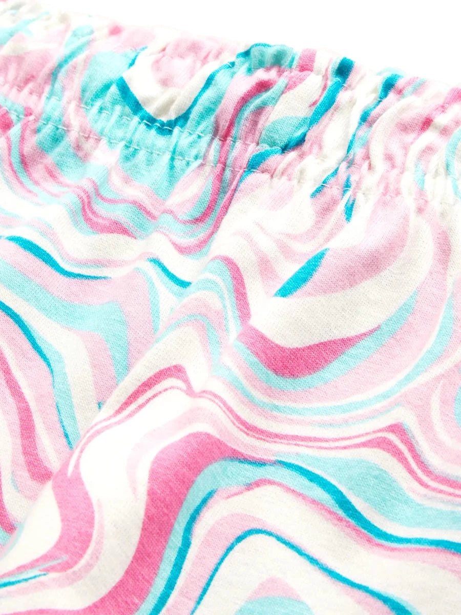 Marble Print Girls Shorts Set - Huggler