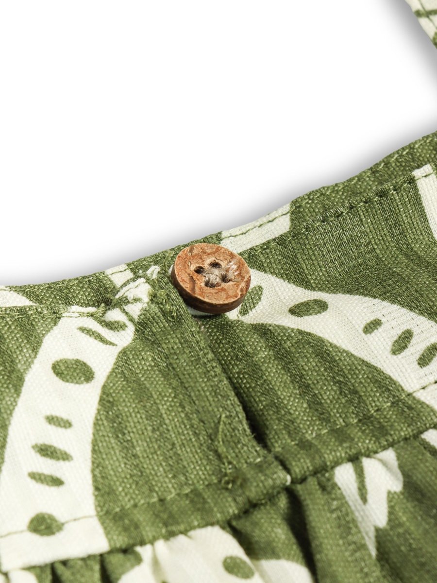 Olive Palm Girls Woven Dress - Huggler