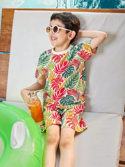 Palm Leaves Boys Shorts Set - Huggler