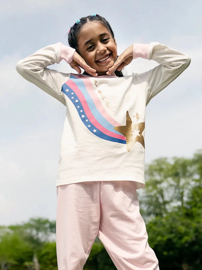 Rainbow Star Girls Pajama Set - Huggler