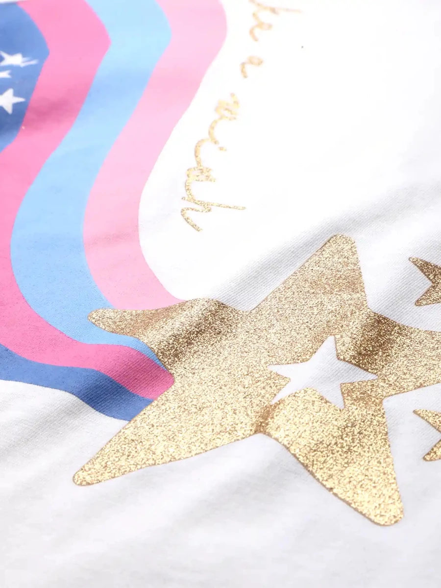 Rainbow Star Girls Pajama Set - Huggler