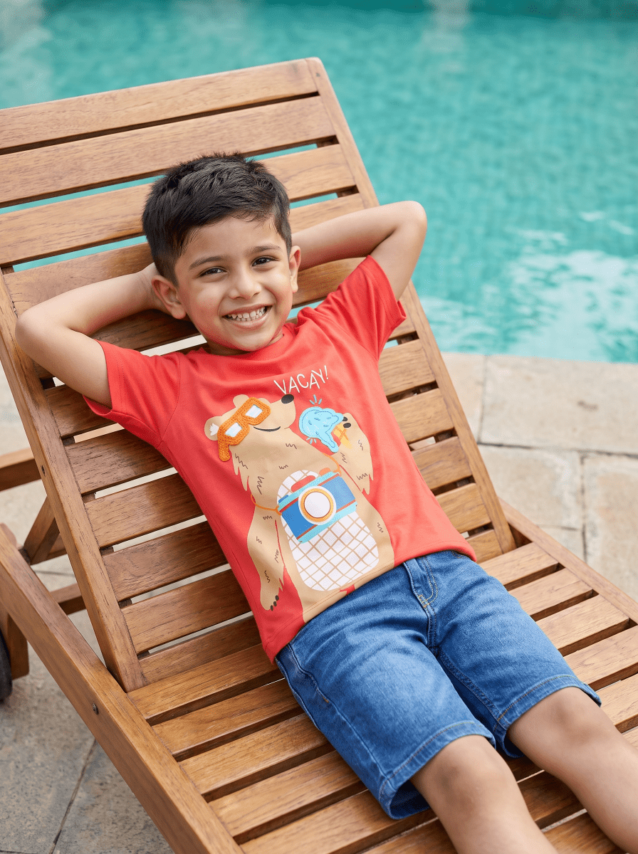 Vacay Bear Boys T Shirt - Huggler