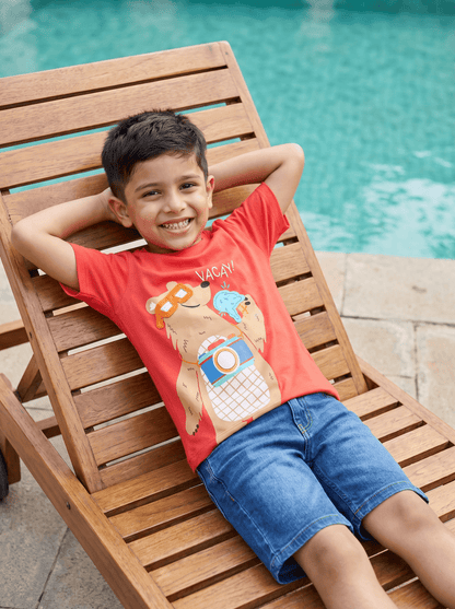 Vacay Bear Boys T Shirt - Huggler